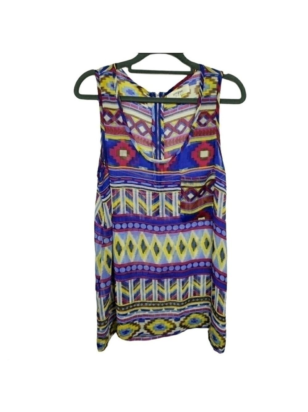 Umgee sz S sheer Aztec print Tank top